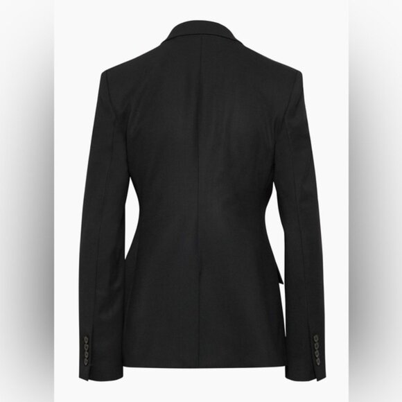 BABATON Aritzia Invest Wool long single breasted Blazer Jacket Tailored Black 4 - Picture 4 of 7